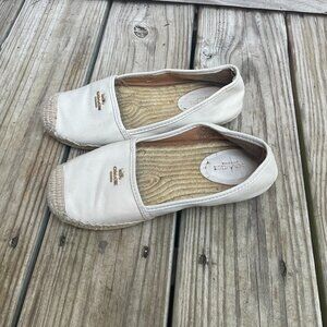 Coach "Rhodelle" Cream Leather Espadrilles flatsSize 6.5